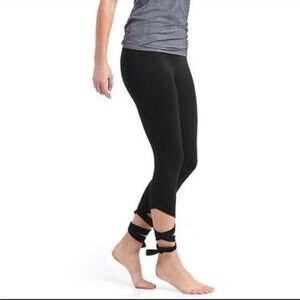 GAP GapFit High Rise Strap Tie Leggings Black Small